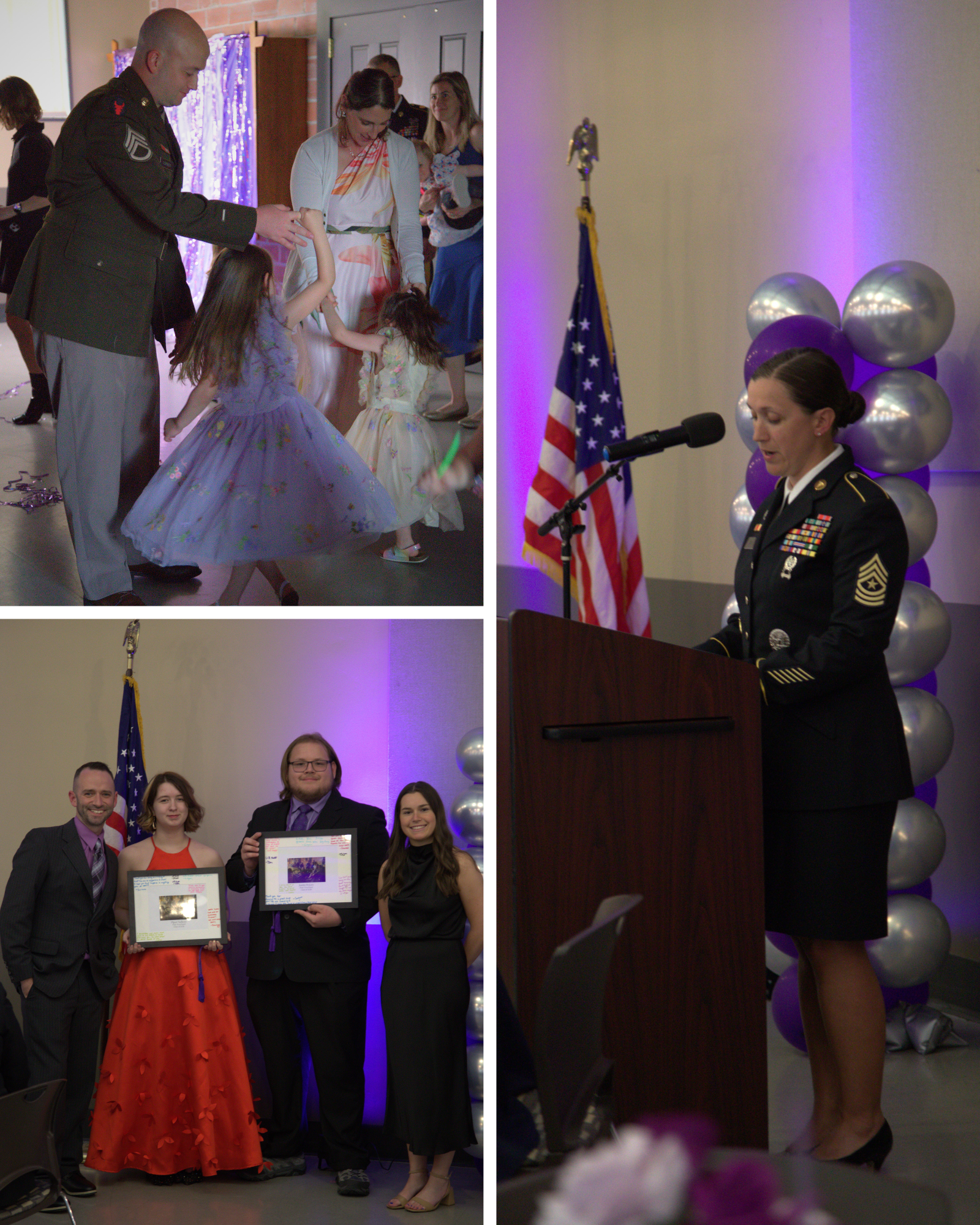 Families gathered together at the Military Family Ball